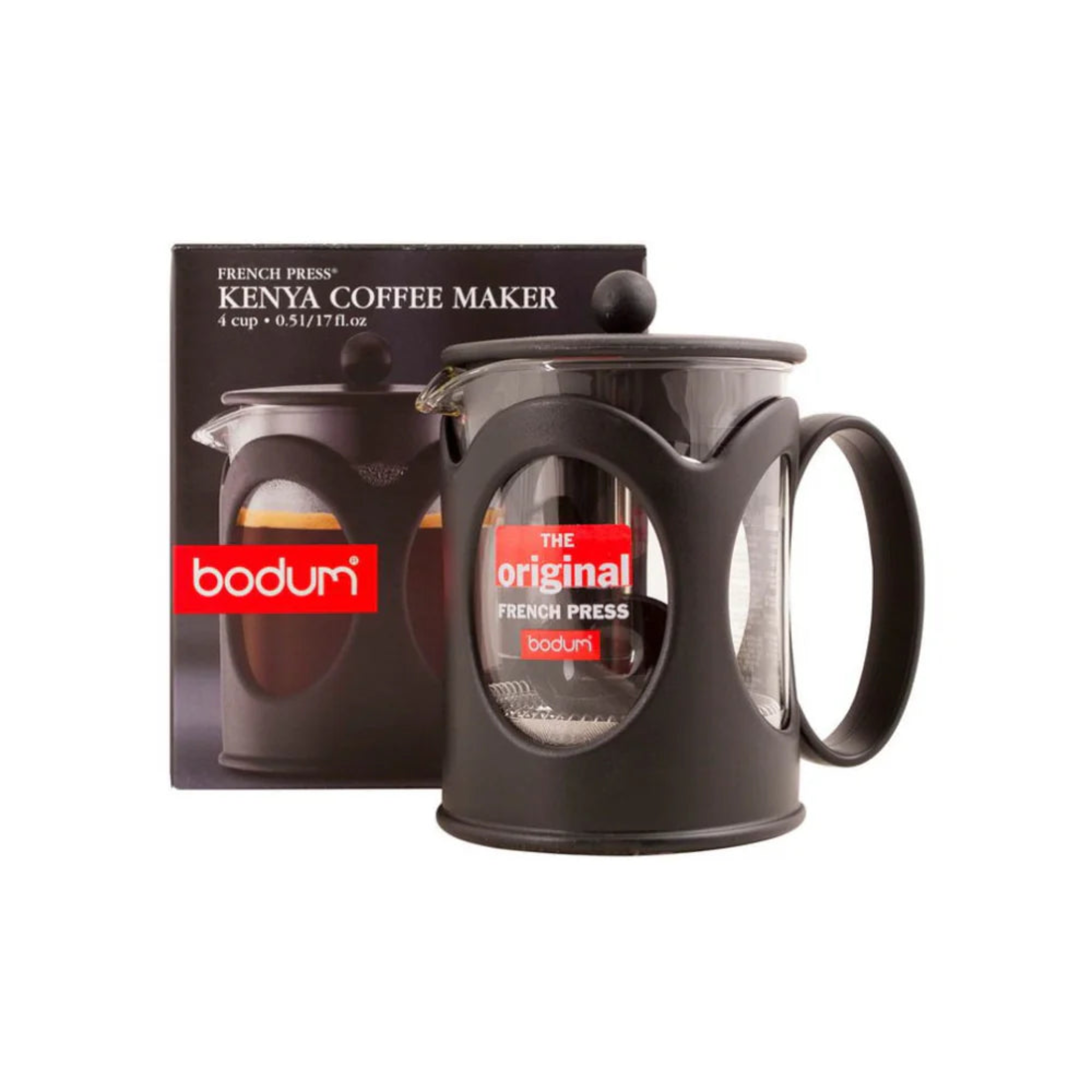 Bodum Kenya French Press Coffee Maker, 4 Cup, 0.5 L (17 oz) – Black