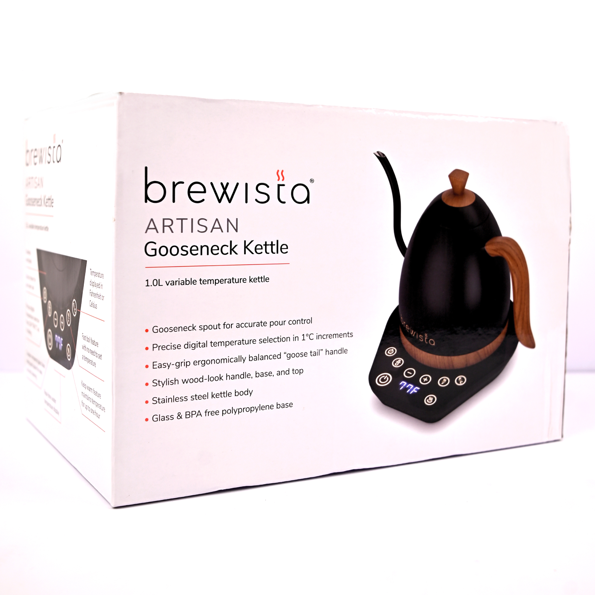 Brewista Artisan Variable Temperature Electric Gooseneck Kettle 1.0L – Matte Black