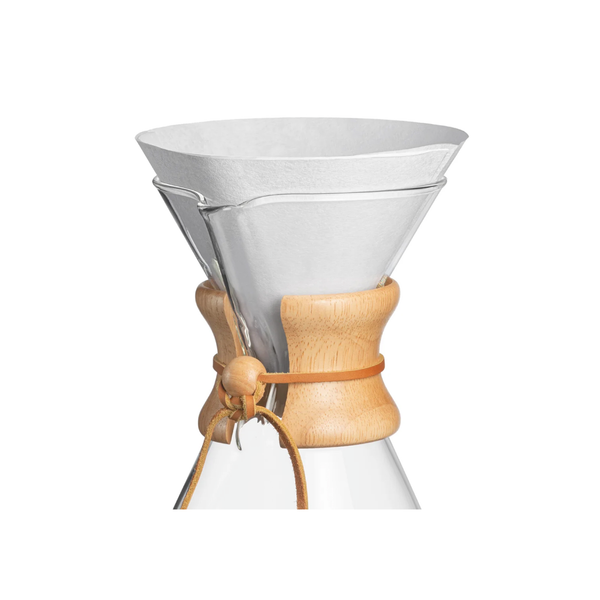 Chemex Bonded Pre-Folded Coffee Filter Circles – White, 100 Pack
