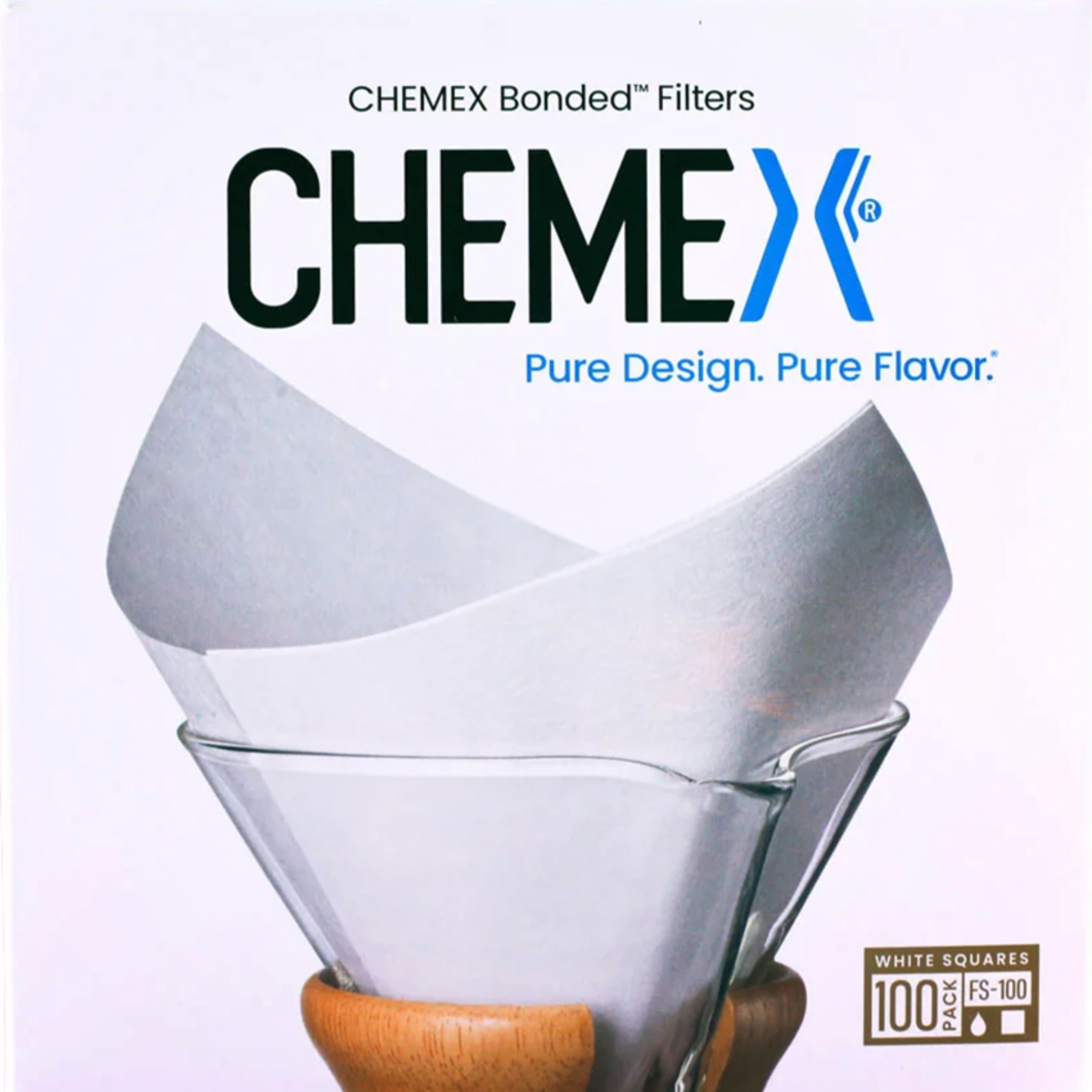 Chemex Bonded Pre-Folded Coffee Filter Circles – White, 100 Pack