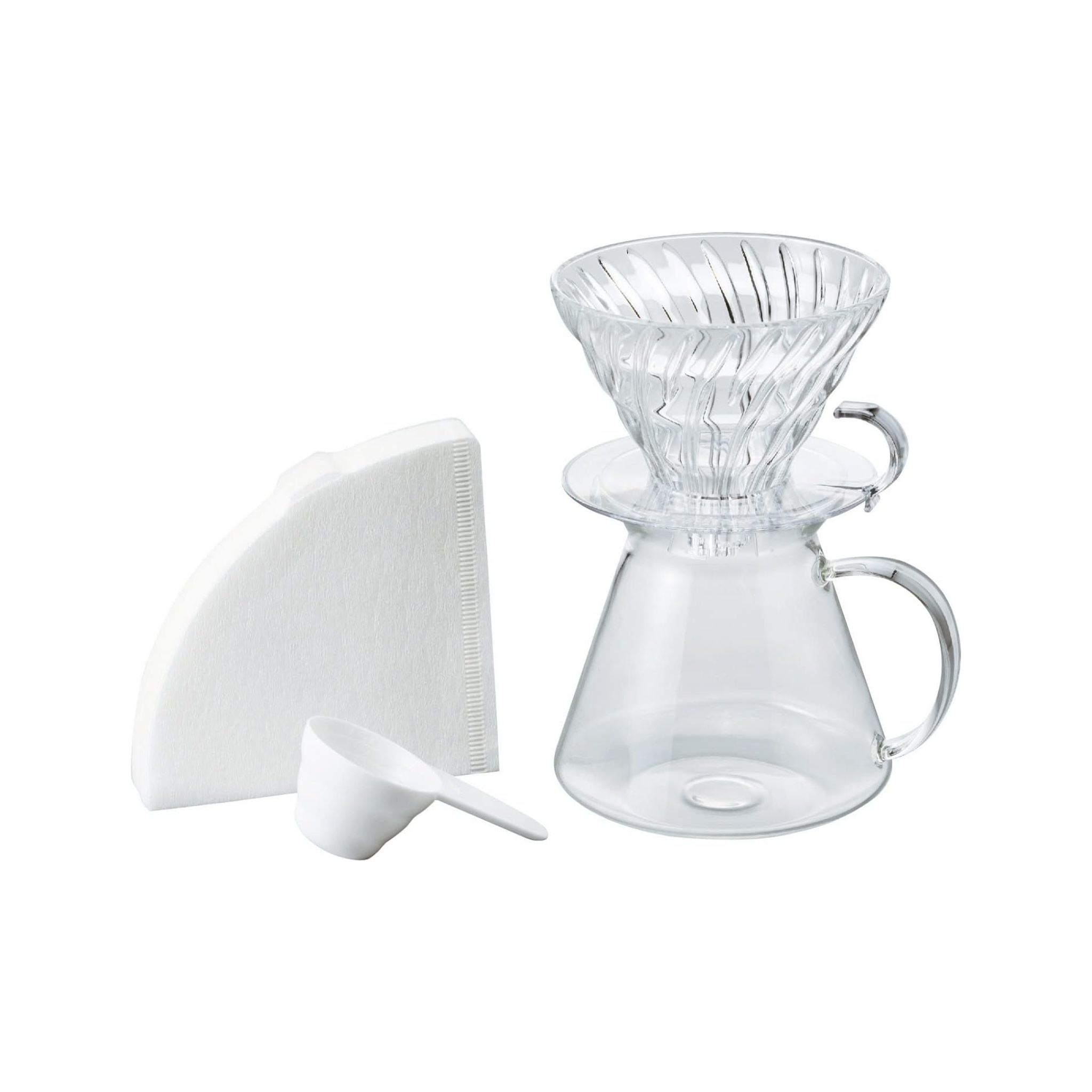 Hario V60 Glass Pour Over Brewing Kit, Size 02 – Clear