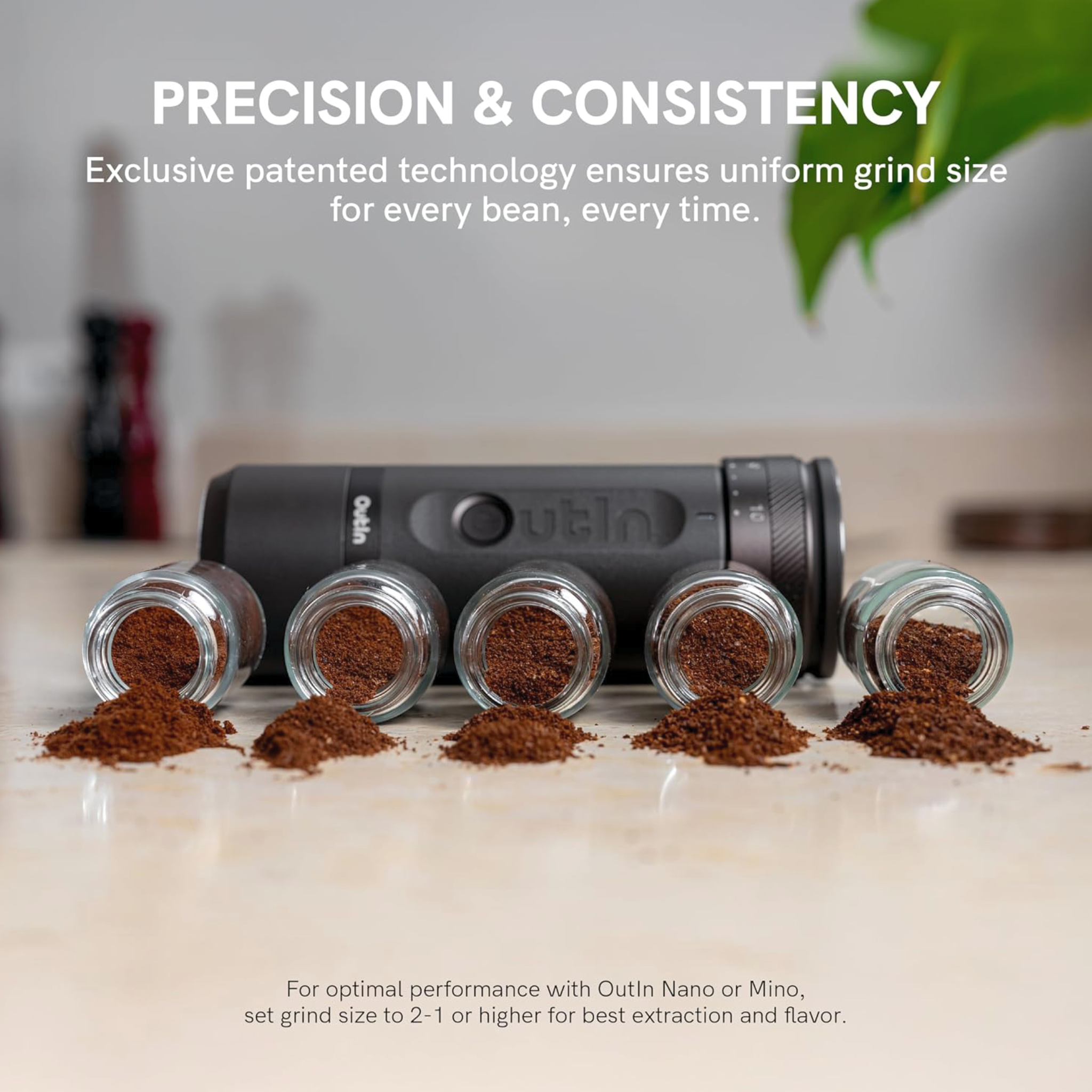 OUTIN Fino Portable Electric Coffee Grinder – Tundra Brown